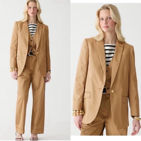 J.Crew Alfie Single Breasted Tan Blazer in Chino - Picture 4 of 13